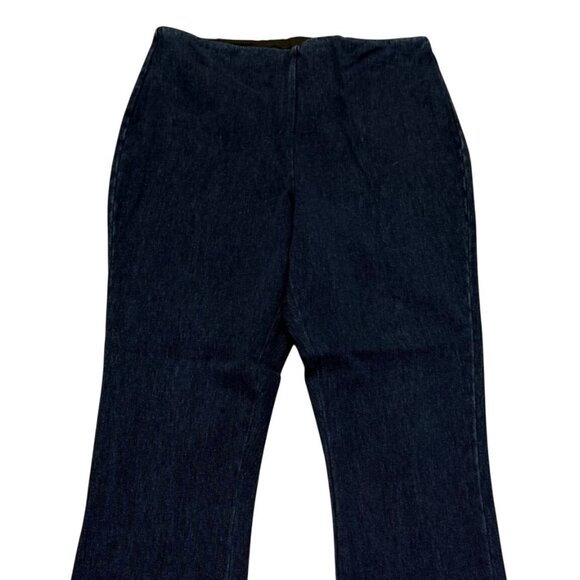 Lysse Crop Jeans Size M Denim Pointed Flared Chevron Hem Pull On Pants Stretch - Picture 4 of 15